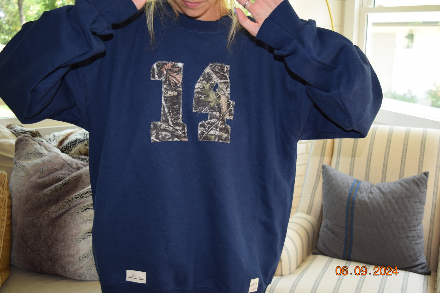 Camo #14 Navy Crewneck