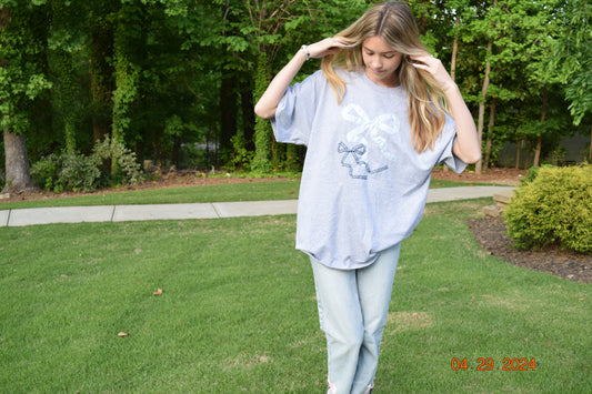 Double Bow Grey Tee