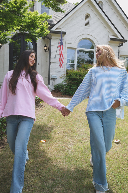 Original Coastal Stripe Side Bow Sweatshirt