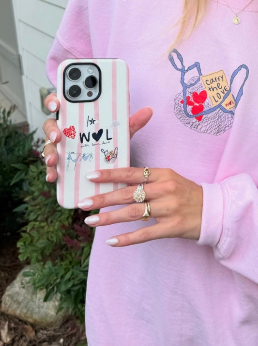 Pink "Carry the love" Basket Sweatshirt