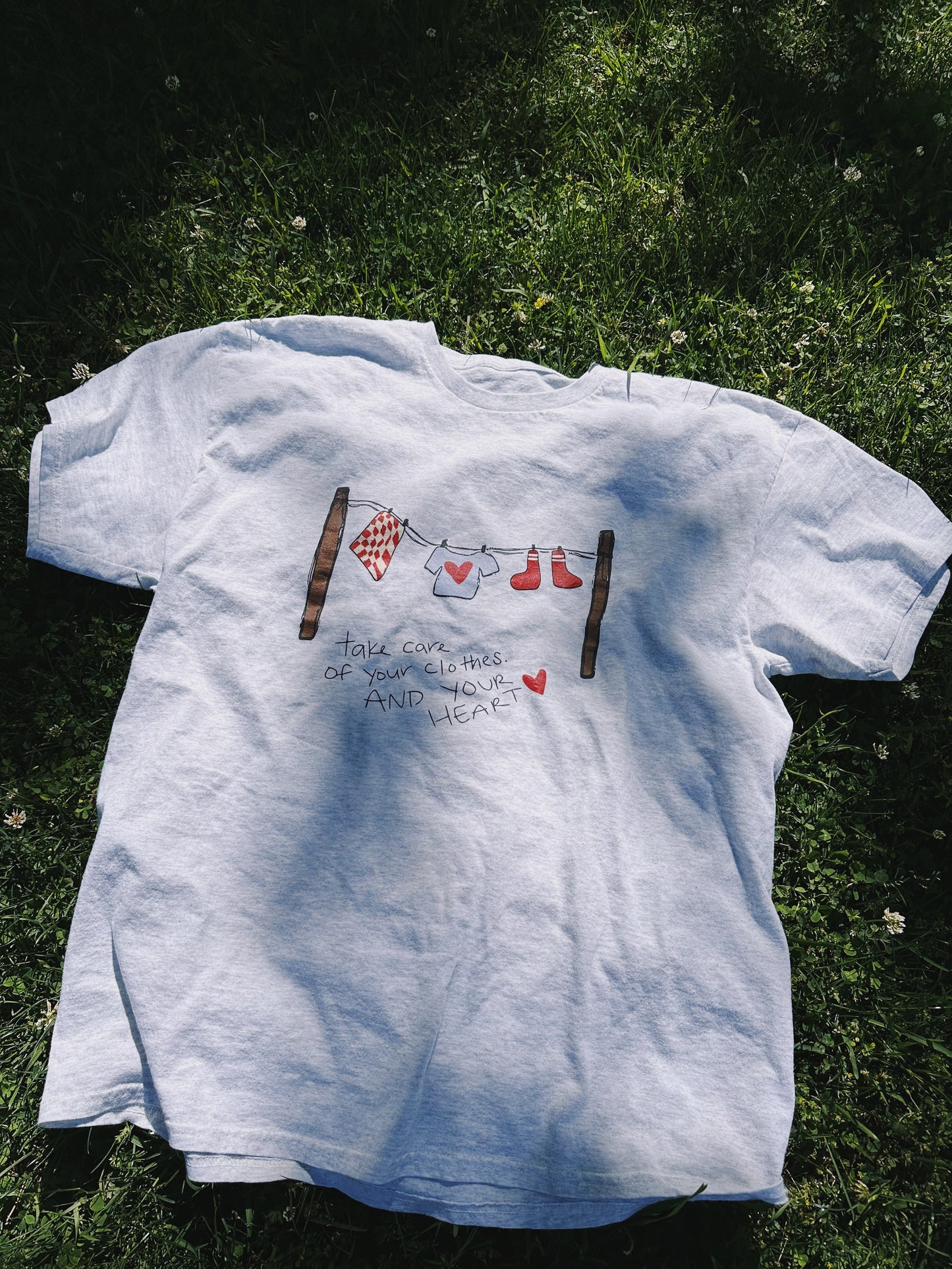 "Take Care" Clothesline Tee