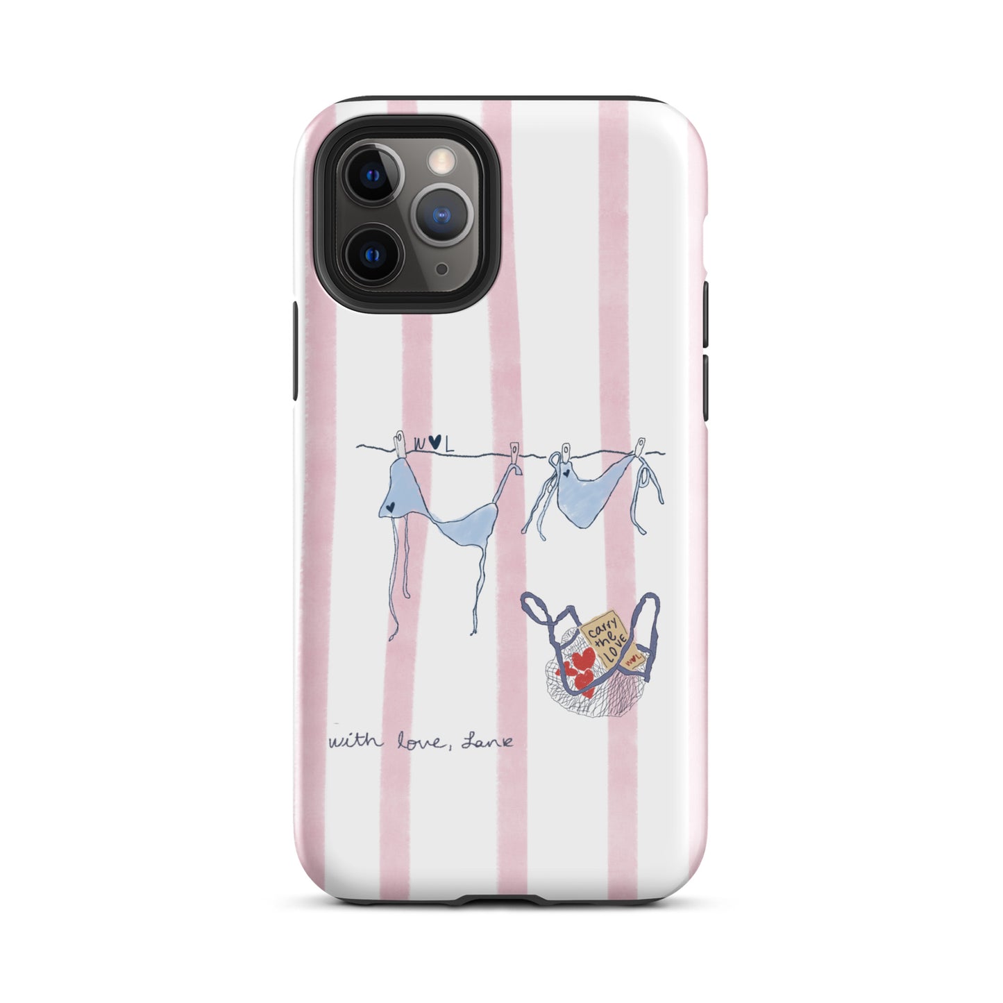 Pink Striped Bikini Basket iPhone® Case