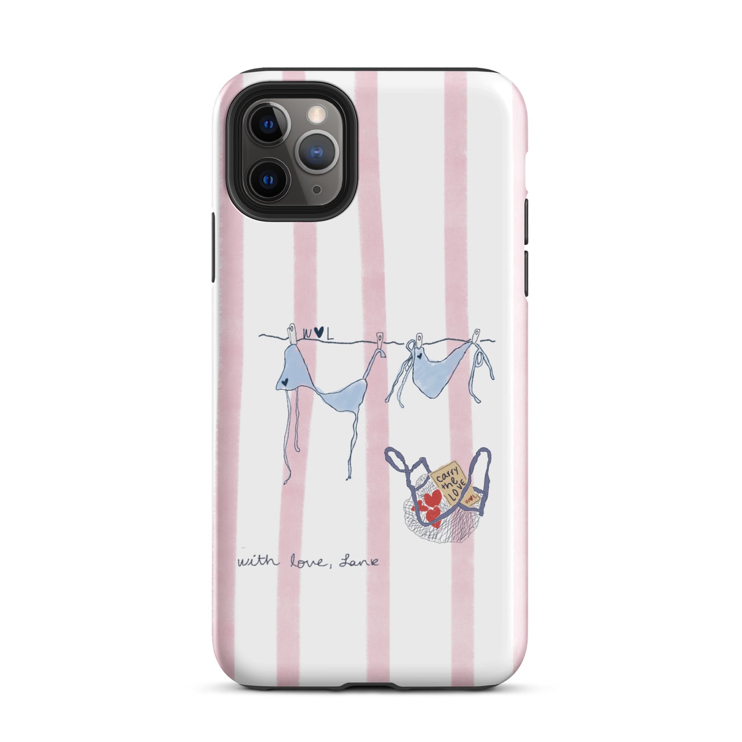 Pink Striped Bikini Basket iPhone® Case