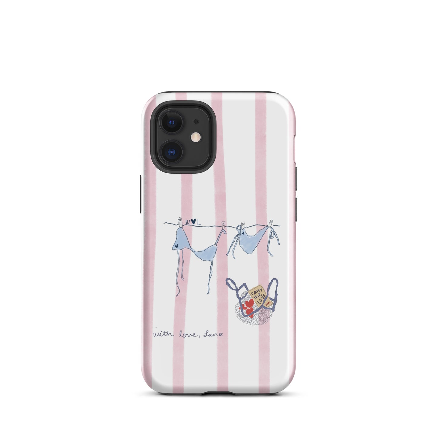 Pink Striped Bikini Basket iPhone® Case